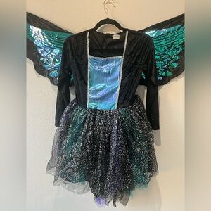 Sparkling Black and Blue Fairy Costume for Kids
